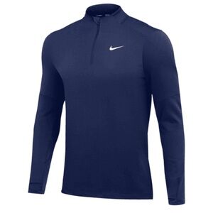 Women’s navy blue quarter zip dri fit long sleeve runner